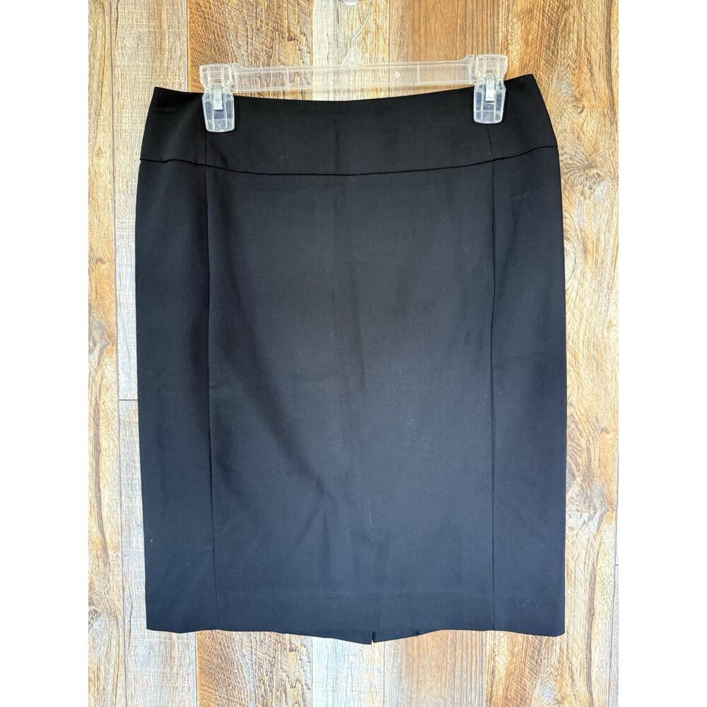 The Torie Skirt Womens Size 4 Black Knee Length Pencil Skirt Back Zip Back Slit